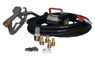 Portable diesel battery pump kit, manual nozzle, 40L/min, 12V or 24V-0